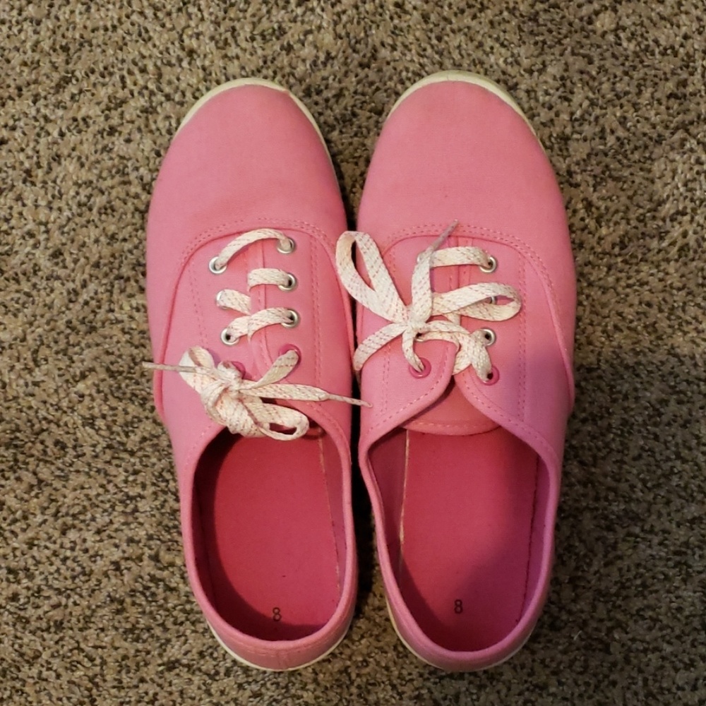 Pink canvas shoes